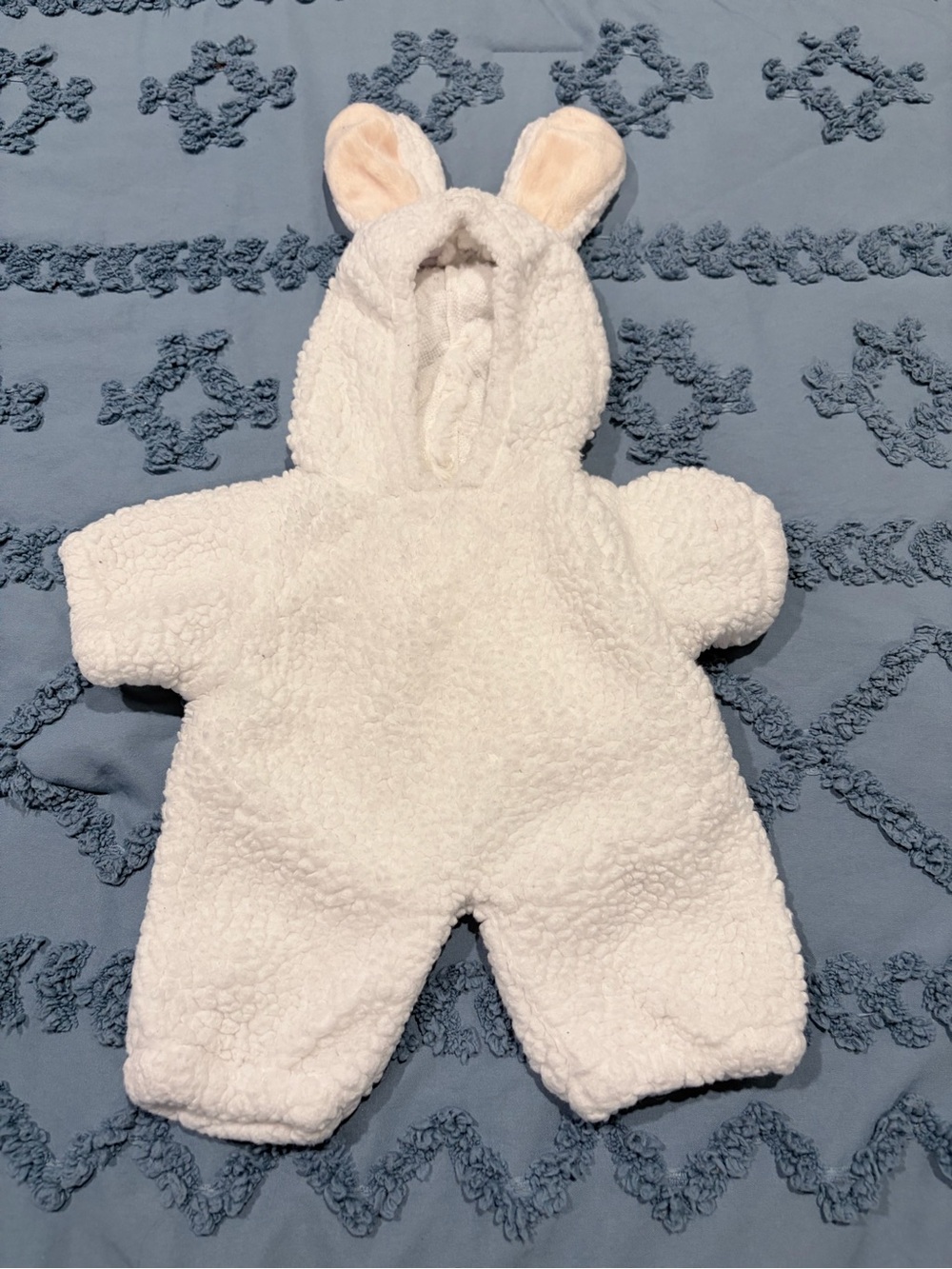 Build-A-Bear White Plush Bunny Hooded Romper